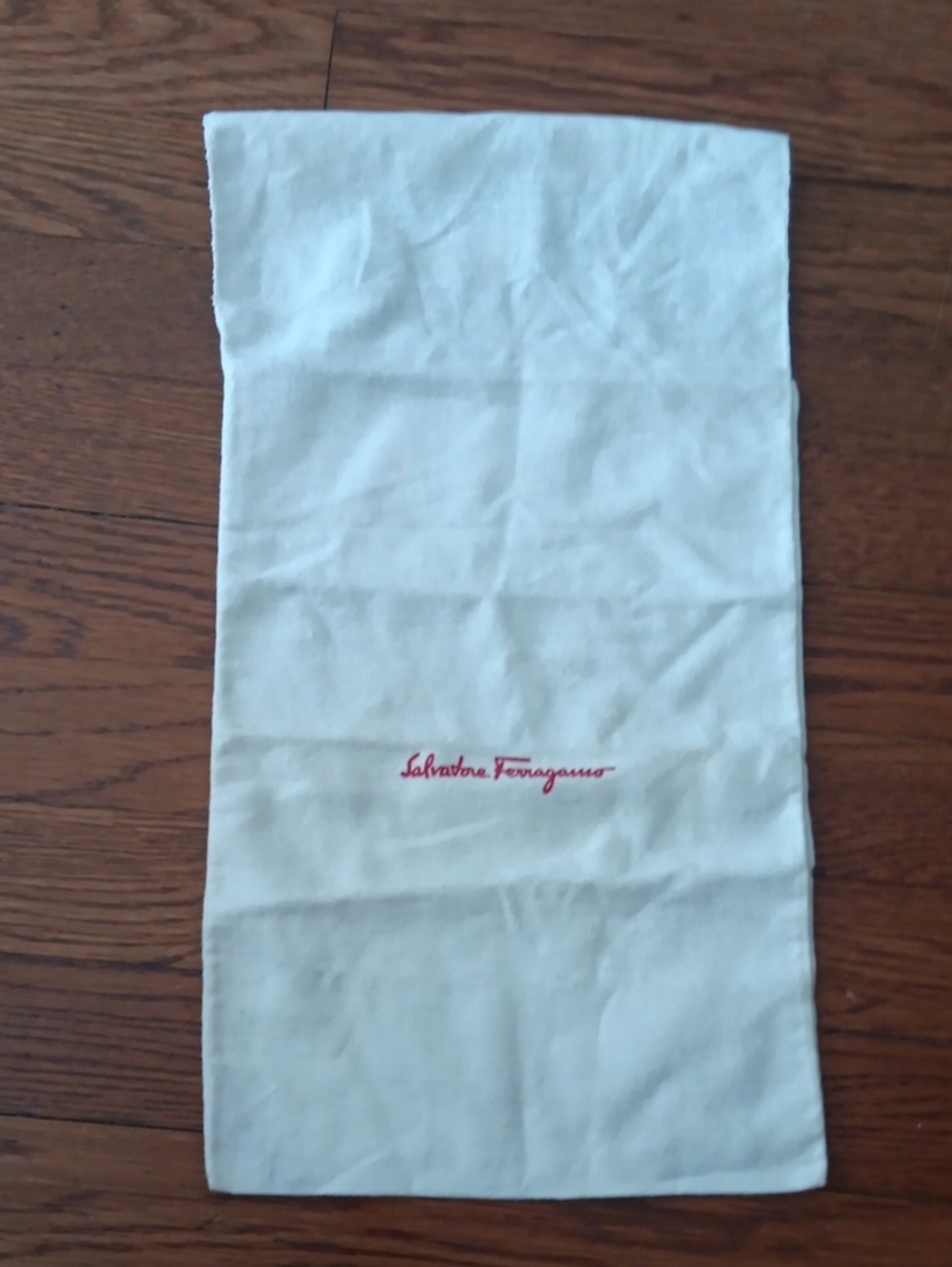 Salvatore Ferragamo Cream Dust Bag with Red Logo